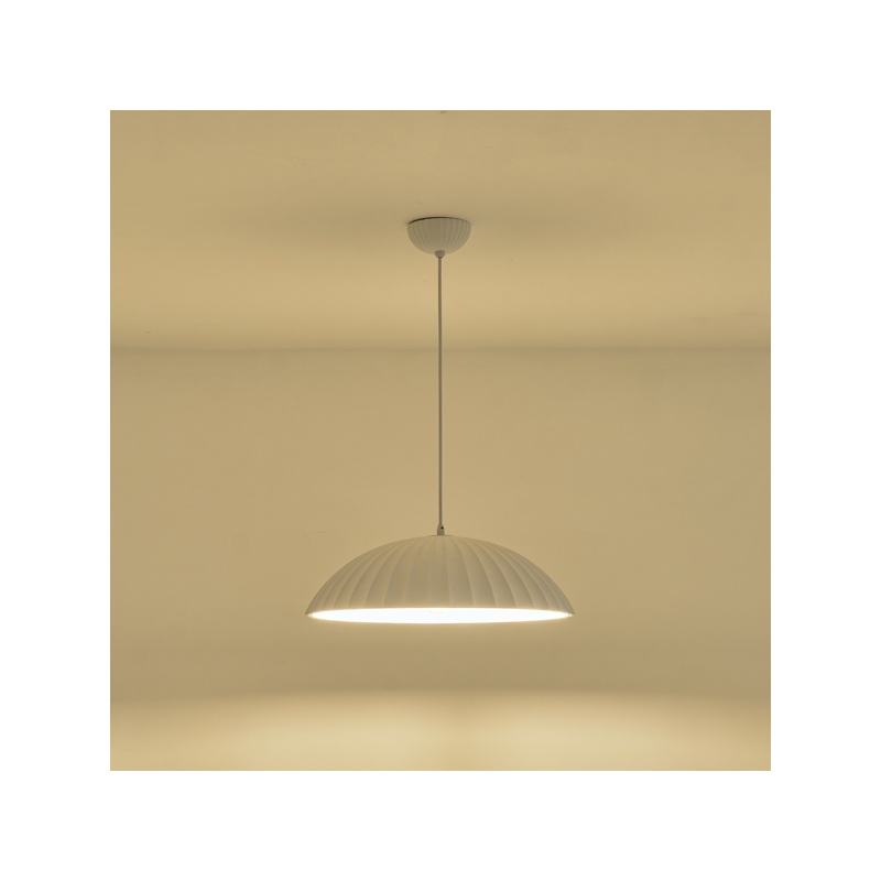 Arte Illumina Φωτιστικό Κρεμαστό Γύψινο Λευκό 1x E27 Max 15W 500x500x130mm CALCO (144-50028)