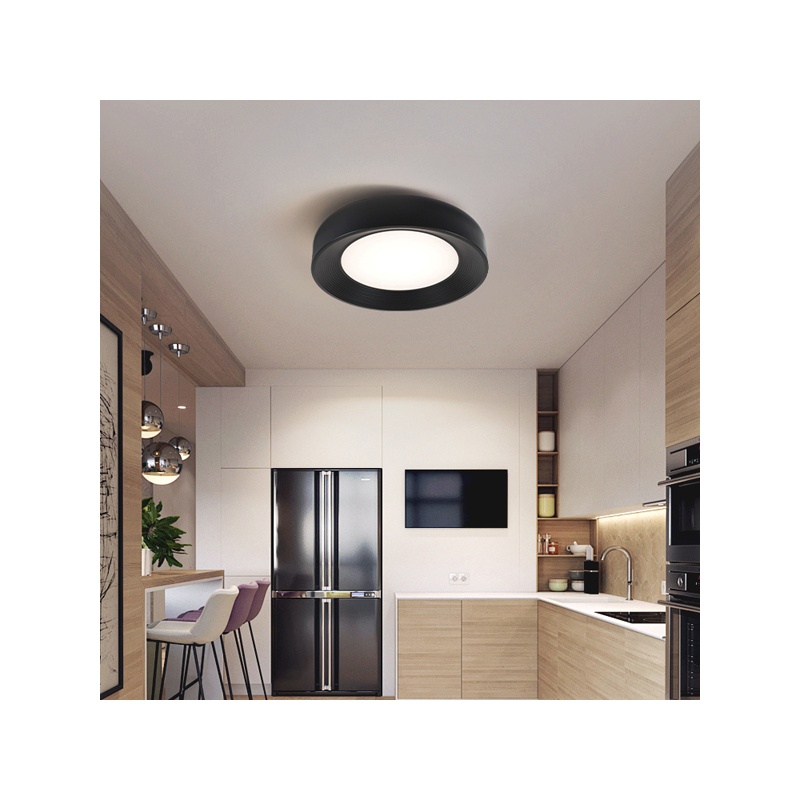 Arte Illumina Πλαφονιέρα Μεταλλική 3000K 2262Lm 500x500x100mm Μαύρη UPON (144-51044)