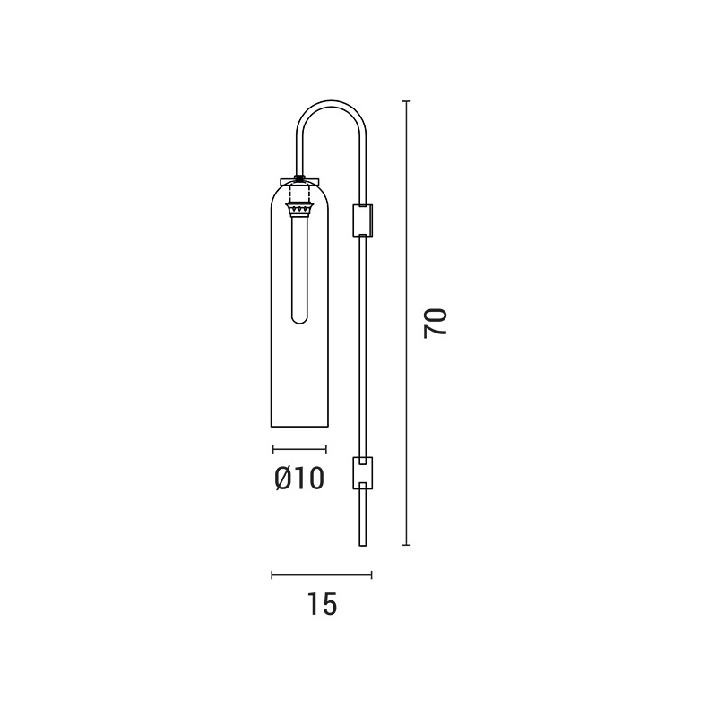 Arte Illumina Απλίκα Τοίχου 1x E27 Max 10W 10x70 Smoky - Χρυσό CALLIOPE (144-56000)