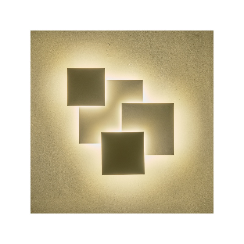 Arte Illumina Φωτιστικό Tοίχου Μεταλλικό LED 30W 2600Lm 3000Κ 550x550mm Άσπρο THALIA (144-58025)