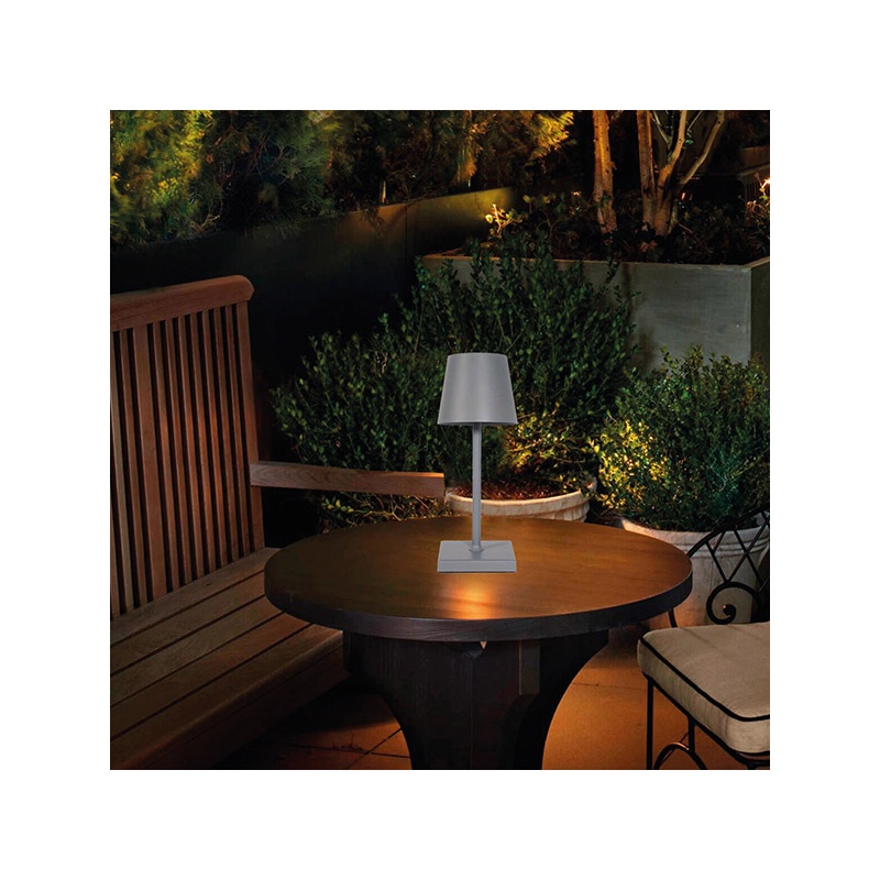 Arte Illumina Πορτατίφ Αφής Επαναφορτιζόμενο LED 3.5W Dimmable Γκρι CHROMA (144-70014)