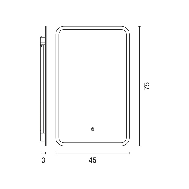 Arte Illumina Καθρέπτης Παραλληλόγραμμος Touch Led 18W 4000Κ 450x750x30 MIRO (144-88001)