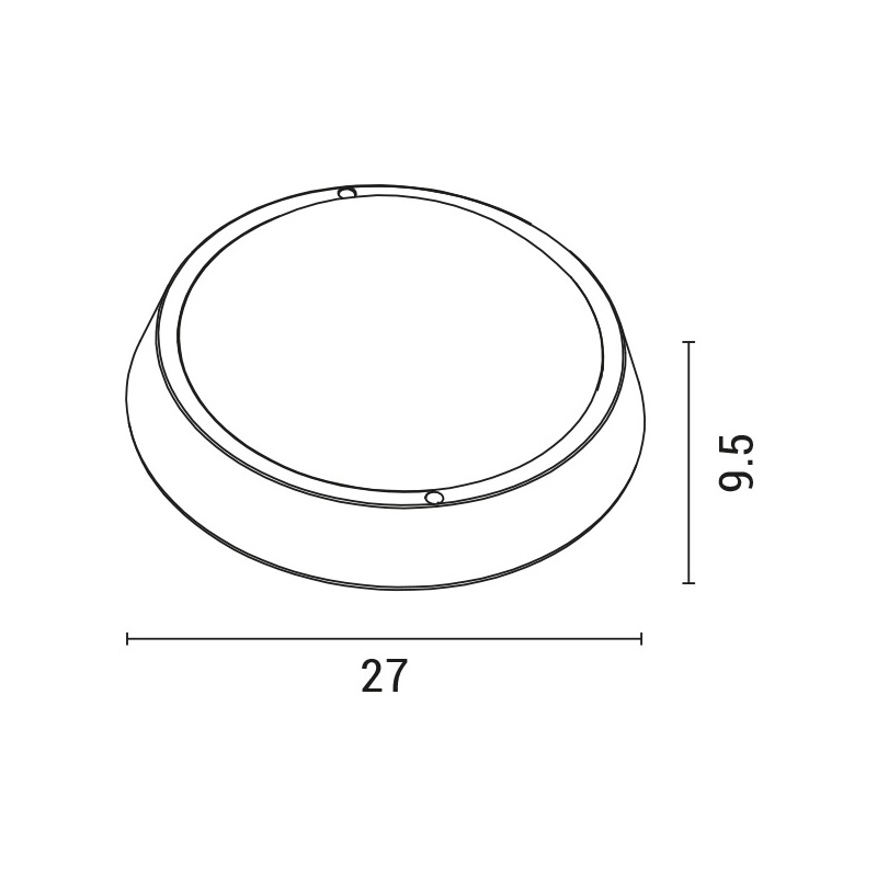 Arte Illumina Φωτιστικό Τοίχου Στρογγυλό LED 24W Φ270x93 4000K IP65 Λευκή PLUS (145-20034)
