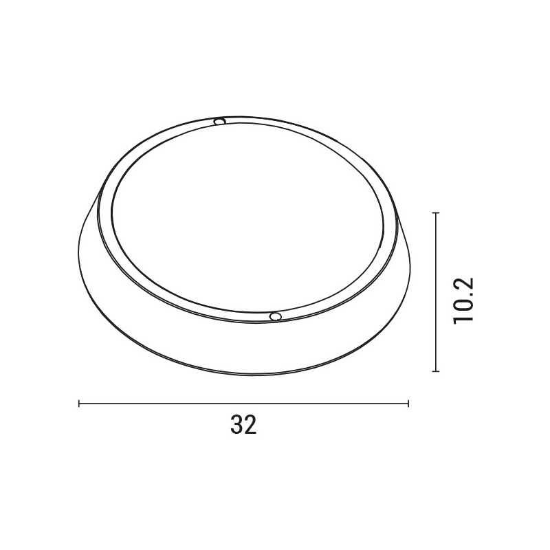 Arte Illumina Φωτιστικό Τοίχου Στρογγυλό LED 30W Φ320x102 4000K IP65 Μαύρο PLUS (145-20037)