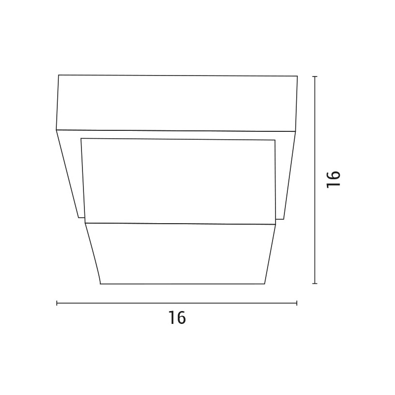 Arte Illumina Απλίκα Τοίχου Τετράγωνη LED 12W 160x160x100 3000K IP65 Μαύρη PRO (145-20203)
