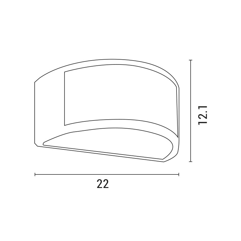 Arte Illumina Απλίκα Τοίχου Οβάλ E27 Max 10W LED 220x121x108 IP54 Γκρι PRO (145-20212)