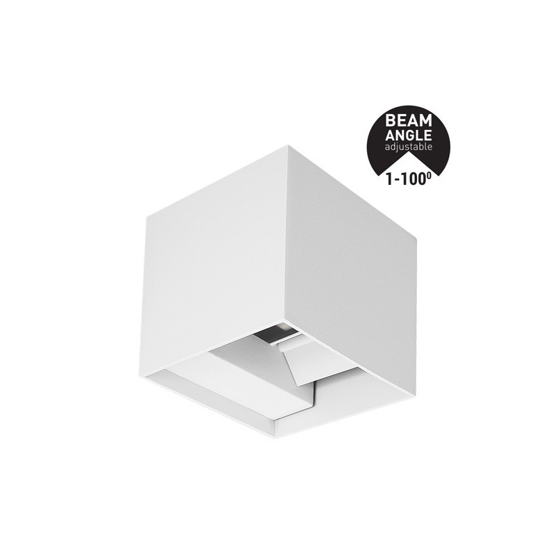 Arte Illumina Απλίκα Τοίχου Αλουμινίου CUBE Λευκή 10W 3CCT 100x100x100mm με GLASS DIFUSER (145-20251)