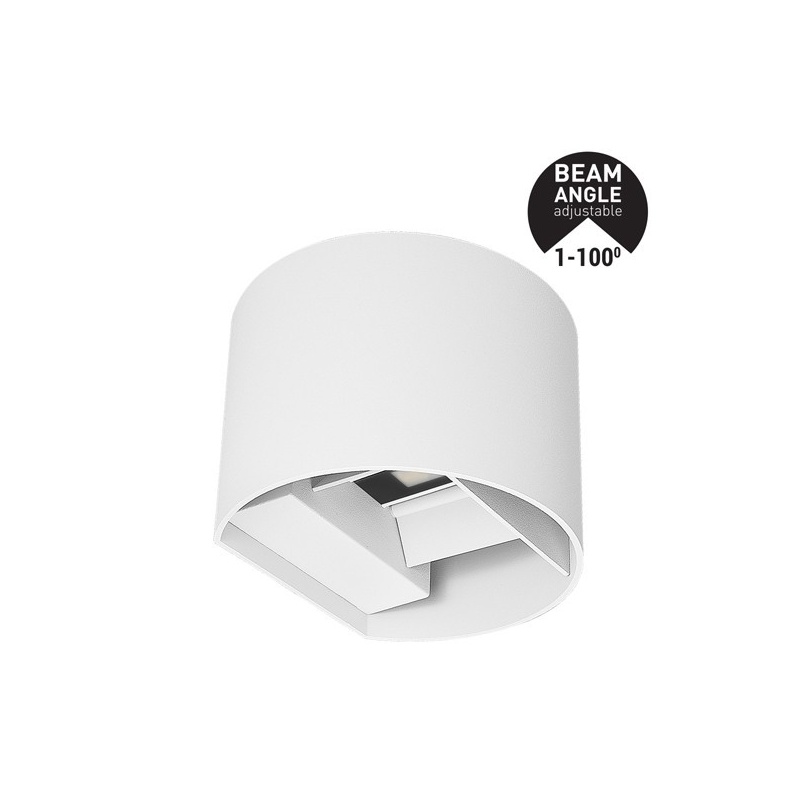Arte Illumina Απλίκα Τοίχου Αλουμινίου Λευκή 10W 3CCT 135x120x100mm με GLASS DIFUSER (145-20253)