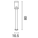 Arte Illumina Κολωνάκι Δαπέδου Μεταλλικό E27 105x105x800 IP44 Μαύρο (145-20608)