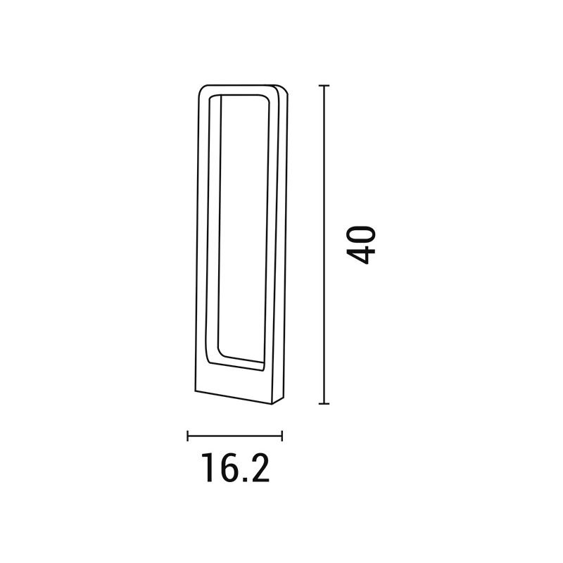 Arte Illumina Κολωνάκι Αλουμινίου 7W 162x57x400 IP65 3000K Μαύρο (145-20626)