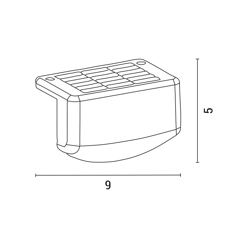 Arte Illumina Απλίκα Μαύρη Γωνιακή με Ηλιακό Panel 90x54x50mm 3000Κ (145-20816)