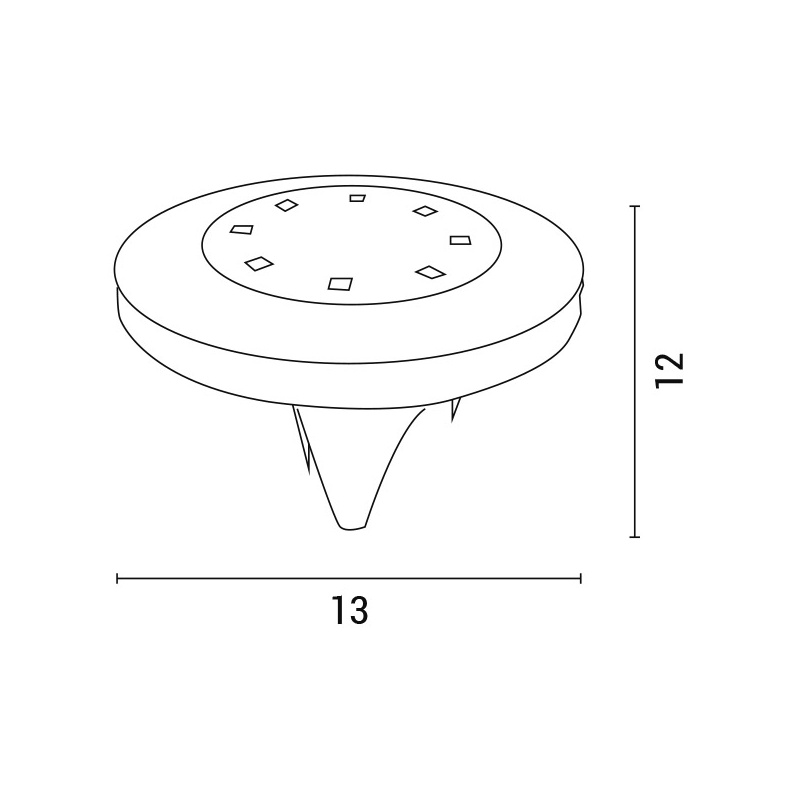 Arte Illumina Ηλιακό Φωτιστικό Κήπου ΚΑΡΦΩΤΟ Φ120x130mm 4000Κ (145-20817)