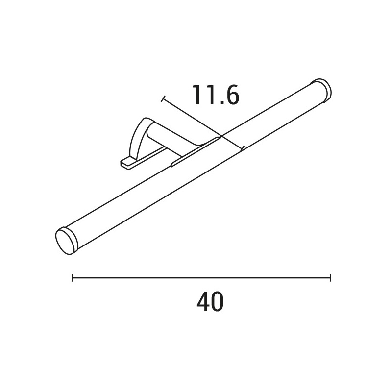 Arte Illumina Φωτιστικό Μπάνιου 6W 3000K 400x116x53 IP44 Νίκελ NERO (145-21505)