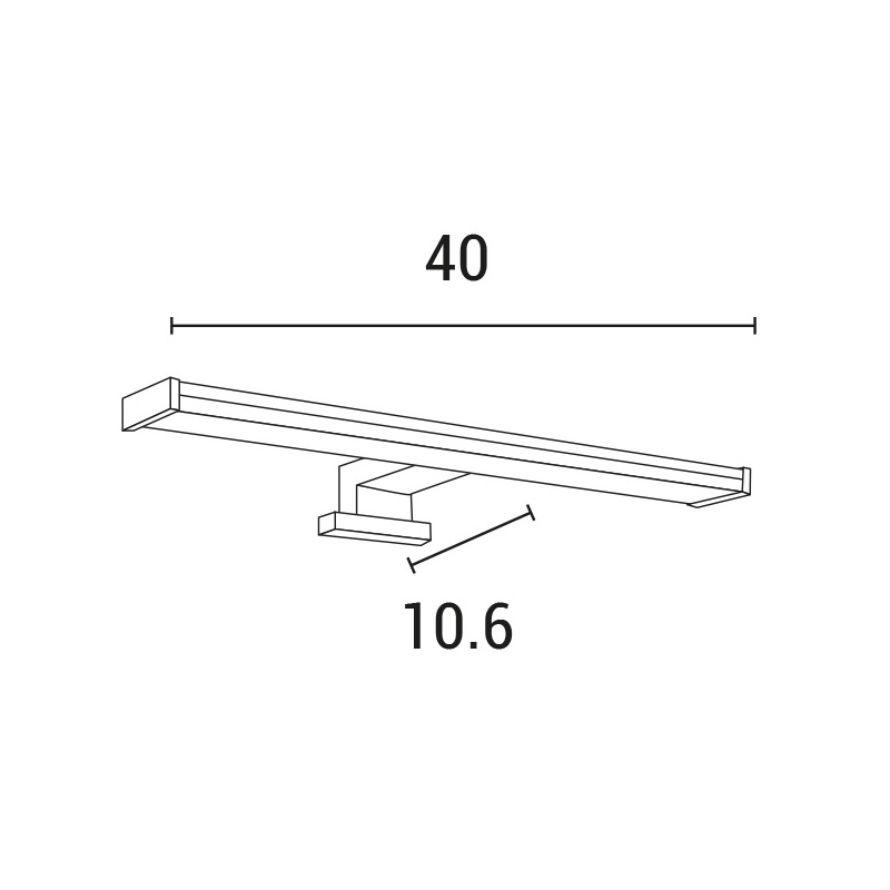 Arte Illumina Φωτιστικό Μπάνιου 8W 3000K 400x106x42 IP44 Νίκελ NERO (145-21506)