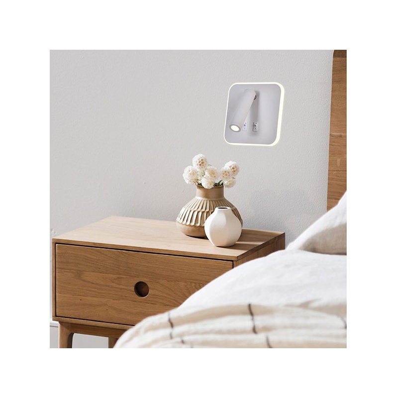 Arte Illumina Απλίκα Κρεβατιού Ανάγνωσης IRIS 2 11W & 3W LED 3000K Λευκό (145-22051)