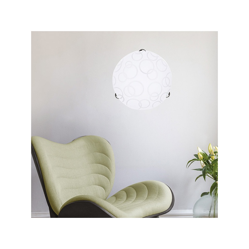 Arte Illumina Πλαφονιέρα Τοίχου Φ30 Ε27 Λευκό - Νίκελ LEIA (145-22401)