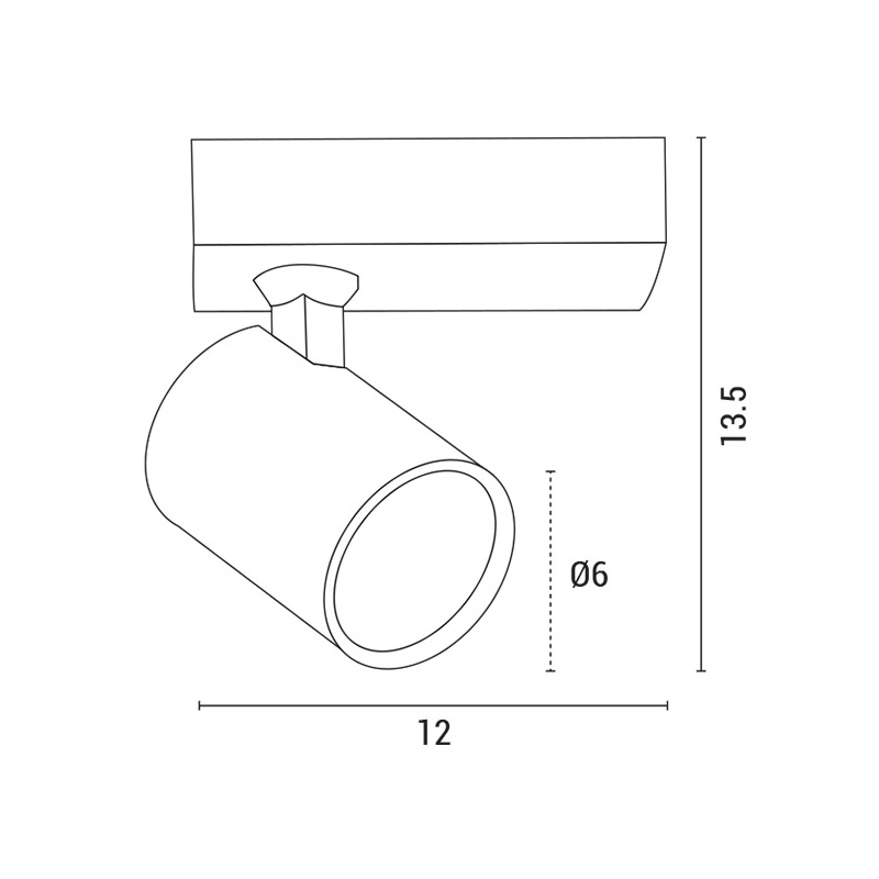 Arte Illumina Σποτ Τοίχου Μονό Στρογγυλό GU10 Φ60x120x135 Λευκό (145-25019)