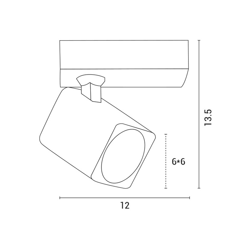 Arte Illumina Σποτ Τοίχου Μονό Τετράγωνο GU10 120x60x135 Λευκό (145-25021)