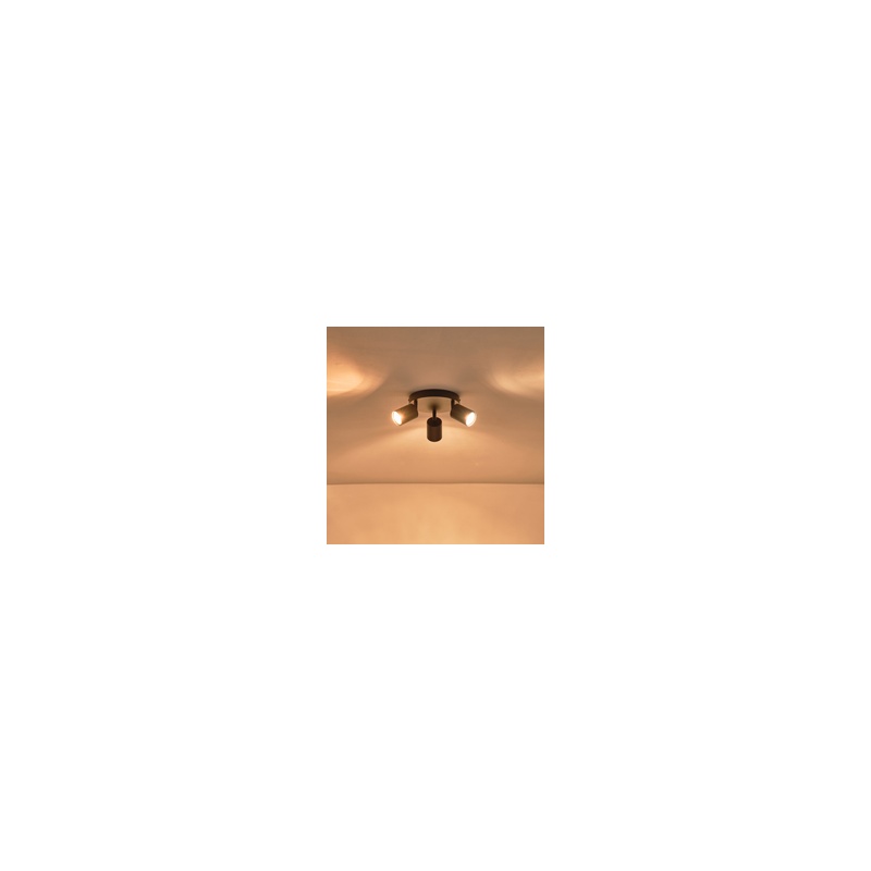 Arte Illumina Σποτ Μεταλλικό Τρίφωτο Μαύρο 3xGU10 Max 7W Φ180x135mm OLYMP (145-25222)