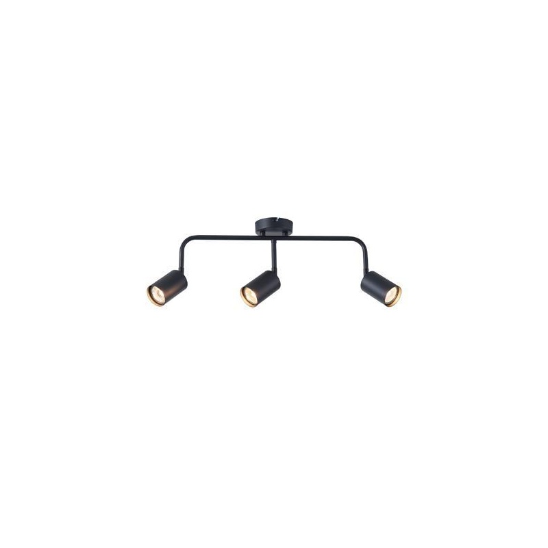 Arte Illumina Σποτ Μεταλλικό Τρίφωτο Μαύρο 3XGU10 Max 7W 500X90X230mm OLYMP (145-25224)
