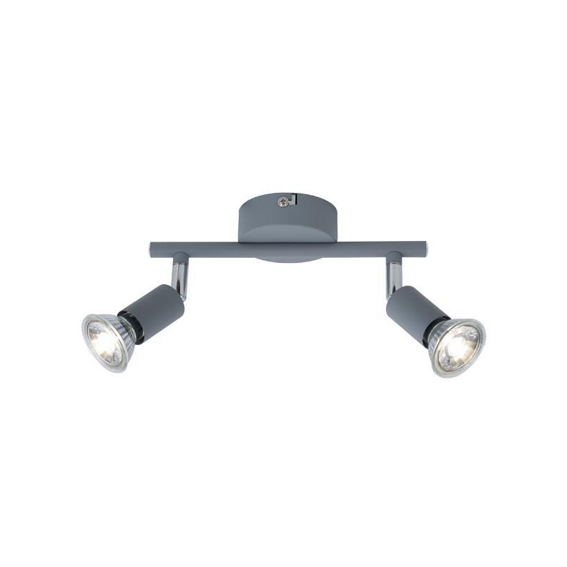 Arte Illumina Σποτ Κινητό Δίφωτο Μεταλλικό Max 7W Γκρι 2xGU10 220x80x125mm VORRAS (145-25244)