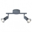 Arte Illumina Σποτ Κινητό Δίφωτο Μεταλλικό Max 7W Γκρι 2xGU10 220x80x125mm VORRAS (145-25244)