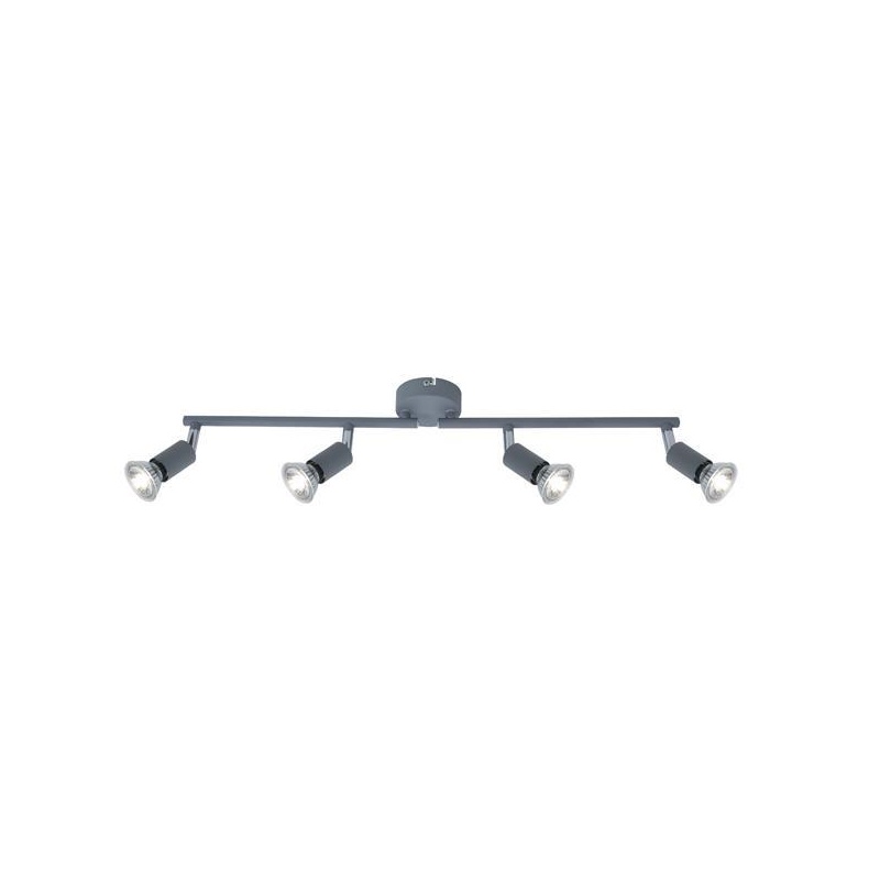 Arte Illumina Σποτ Κινητό 4φωτο Μεταλλικό Max 7W Γκρι 4xGU10 600x80x130mm VORRAS (145-25246)