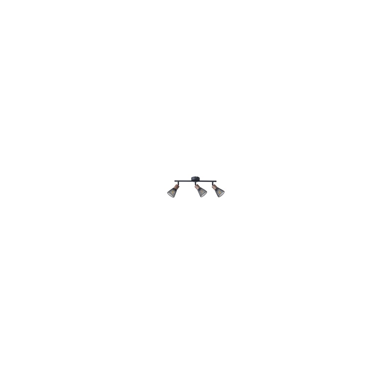Arte Illumina Σποτ Μαύρο με Ξύλο και Δίχτυ 3xE14 390x80x145mm MESHY (145-25257)