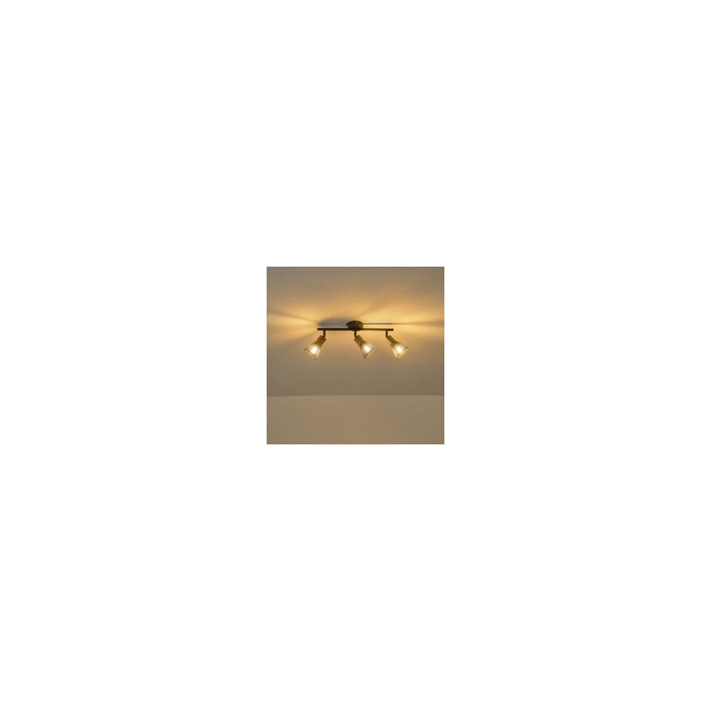 Arte Illumina Σποτ Μαύρο με Ξύλο και Δίχτυ 3xE14 390x80x145mm MESHY (145-25257)