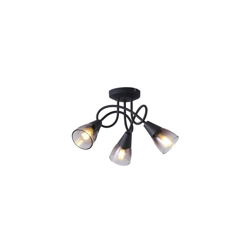 Arte Illumina Σποτ Μεταλλικό με SMOKY Γυαλί Τρίφωτο 3xE14 D380xH185mm CLASSY (145-25272)