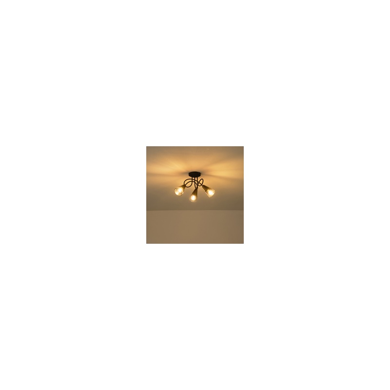 Arte Illumina Σποτ Μεταλλικό με SMOKY Γυαλί Τρίφωτο 3xE14 D380xH185mm CLASSY (145-25272)