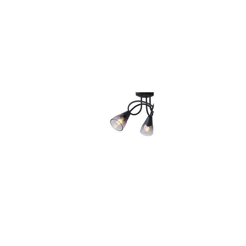 Arte Illumina Σποτ Μεταλλικό με SMOKY Γυαλί Τρίφωτο 3xE14 D380xH185mm CLASSY (145-25272)