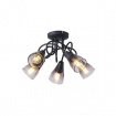 Arte Illumina Σποτ Μεταλλικό με SMOKY Γυαλί 5φωτο 5xE14 D380xH185mm CLASSY (145-25273)
