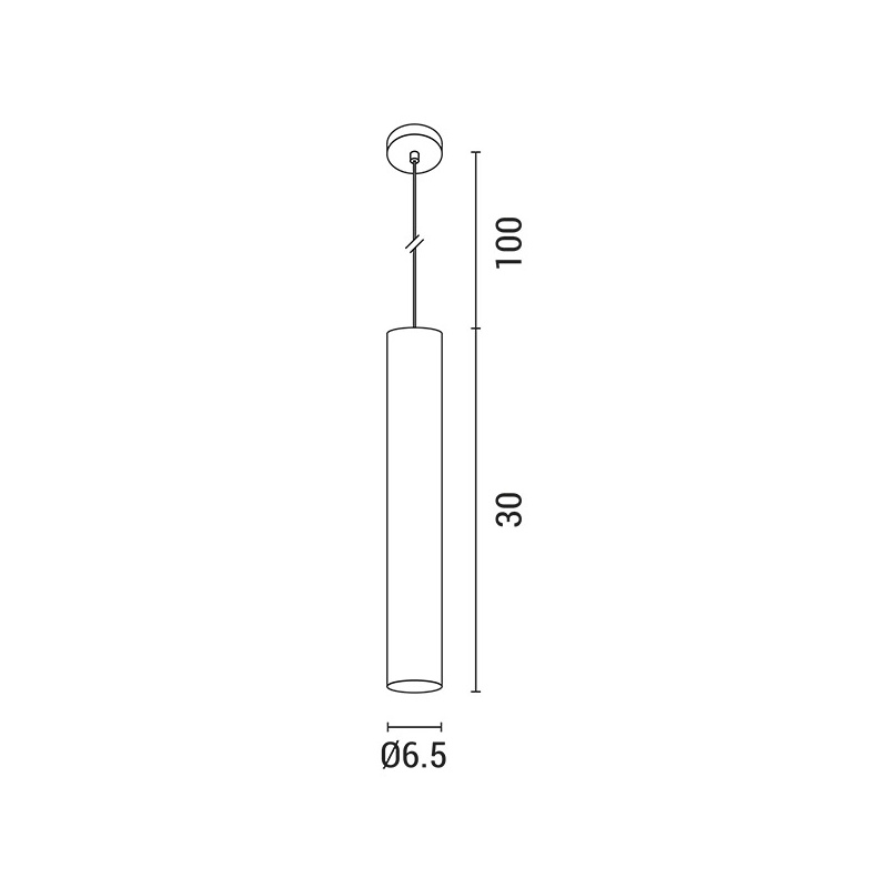 Arte Illumina Φωτιστικό Κρεμαστό Κύλινδρος GU10 1M Φ65x300 Λευκό CYLIDER (145-25500)