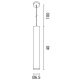 Arte Illumina Φωτιστικό Κρεμαστό Κύλινδρος GU10 1M Φ65x400 Μαύρο ANNULAR (145-25503)