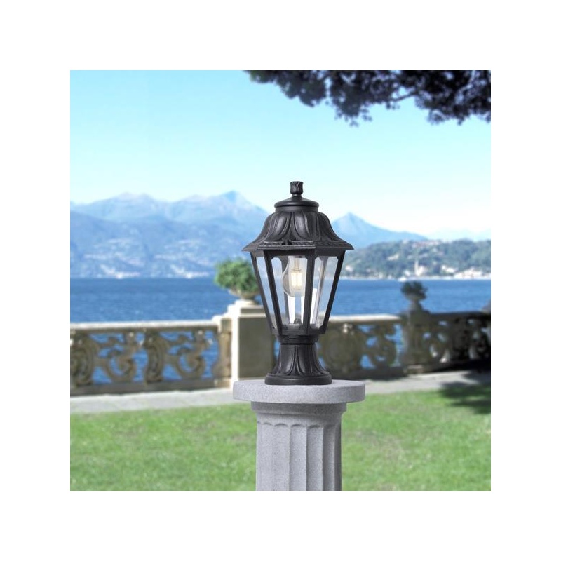 Fumagalli Κολωνάκι Δαπέδου MIKROLOT ANNA Μαύρο Εξάγωνο 220x385mm Ε27 (145-26002)