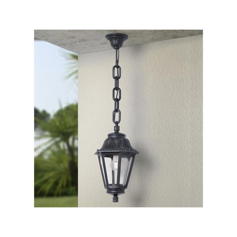 Fumagalli SICHEM ANNA Κρεμαστό Φωτιστικό Εξάγωνο Μαύρο 220x800mm E27 (145-26008)