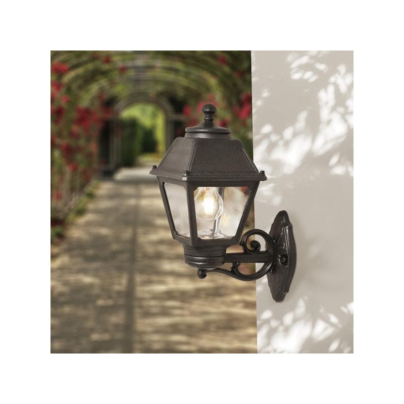 Fumagalli Απλίκα Τοίχου BISSO MARY Μαύρη Τετράγωνη E27 (145-26030)