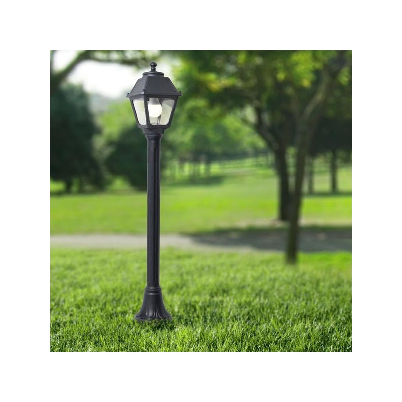Fumagalli Κολωνάκι Δαπέδου MIZAR MARY Μαύρο Τετράγωνο 180x1080mm Ε27 (145-26034)