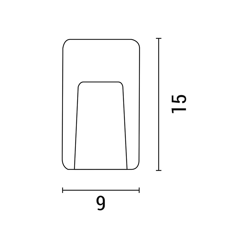 Arte Illumina Φωτιστικό Τοίχου SLIM LED 3W IP65 230V 3000K 90x150mm Γραφίτης PRO (145-52024)