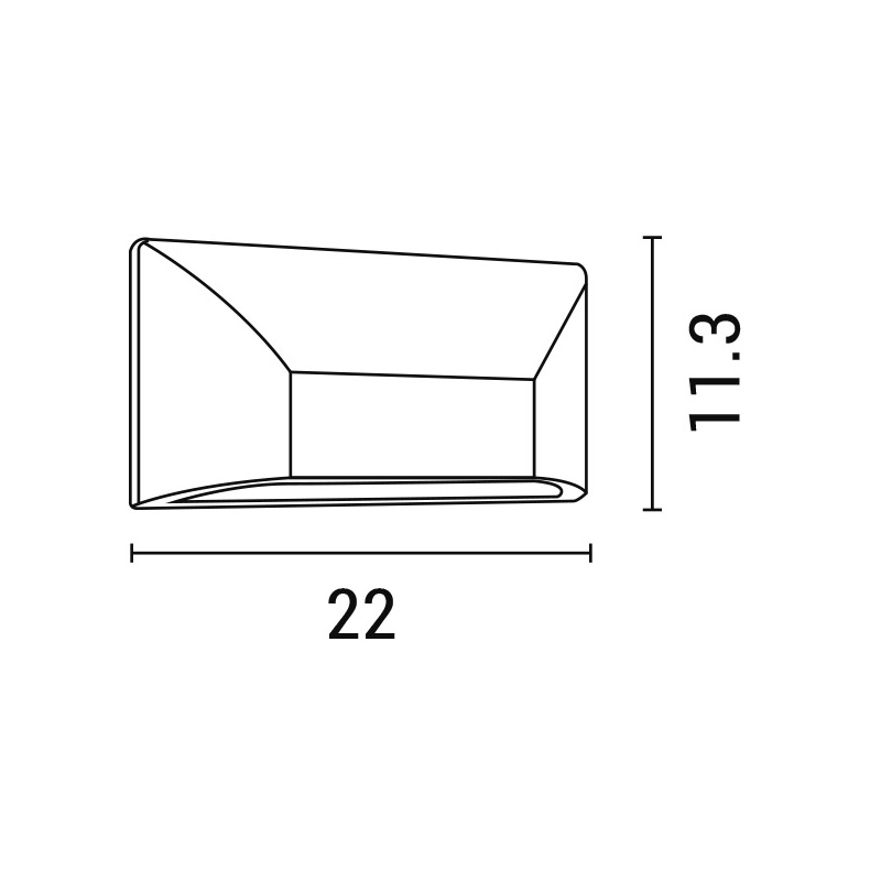 Arte Illumina Απλίκα Τοίχου LED SLIM 6W IP65 220-240V 3000K 220x51x113mm Λευκό PRO (145-52050)