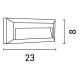 Arte Illumina  Απλίκα Τοίχου LED SLIM 2W IP65 220-240V 3000K 230x80x27mm Γκρι PRO (145-52056)