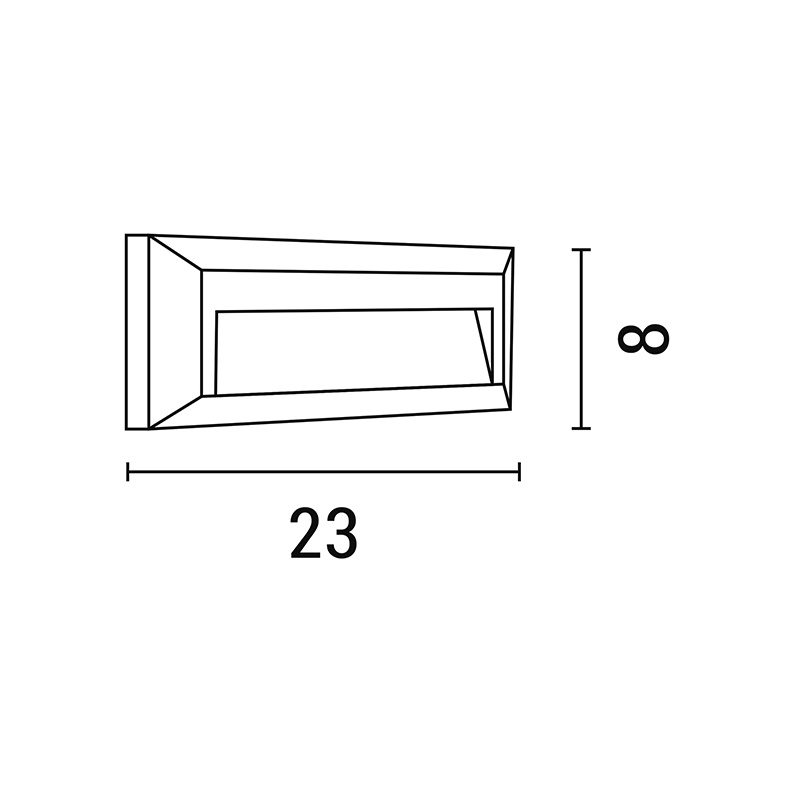 Arte Illumina  Απλίκα Τοίχου LED SLIM 2W IP65 220-240V 3000K 230x80x27mm Γκρι PRO (145-52056)