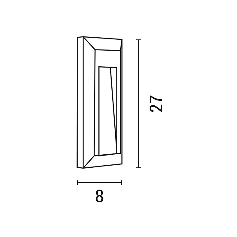 Arte Illumina  Απλίκα Τοίχου LED SLIM 1W IP65 220-240V 3000K 80x200x27mm Γκρι PRO (145-52060)