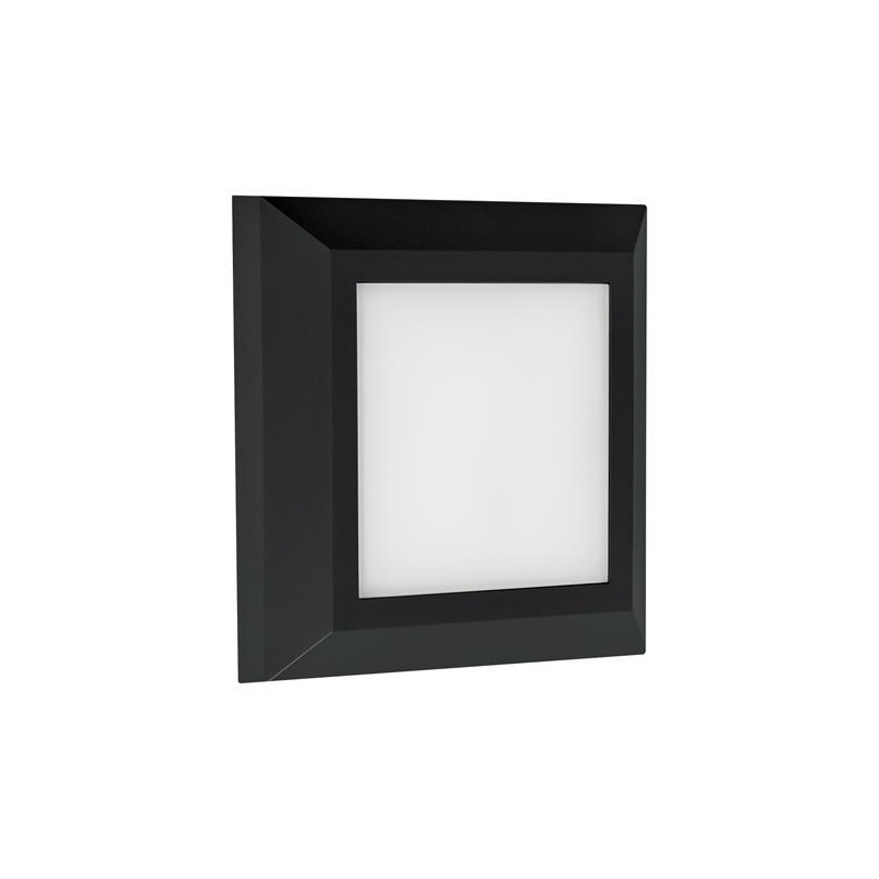 Arte Illumina Φωτιστικό Τοίχου SLIM LED 3W IP65 230V 3CCT 125x125mm Μαύρο PRO (145-52085)