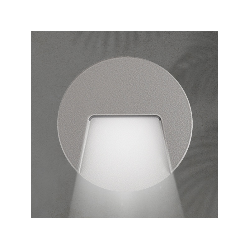 Arte Illumina Φωτιστικό Τοίχου SLIM LED 3W IP65 230V 4000K Ø135mm Γκρι PRO (145-52094)