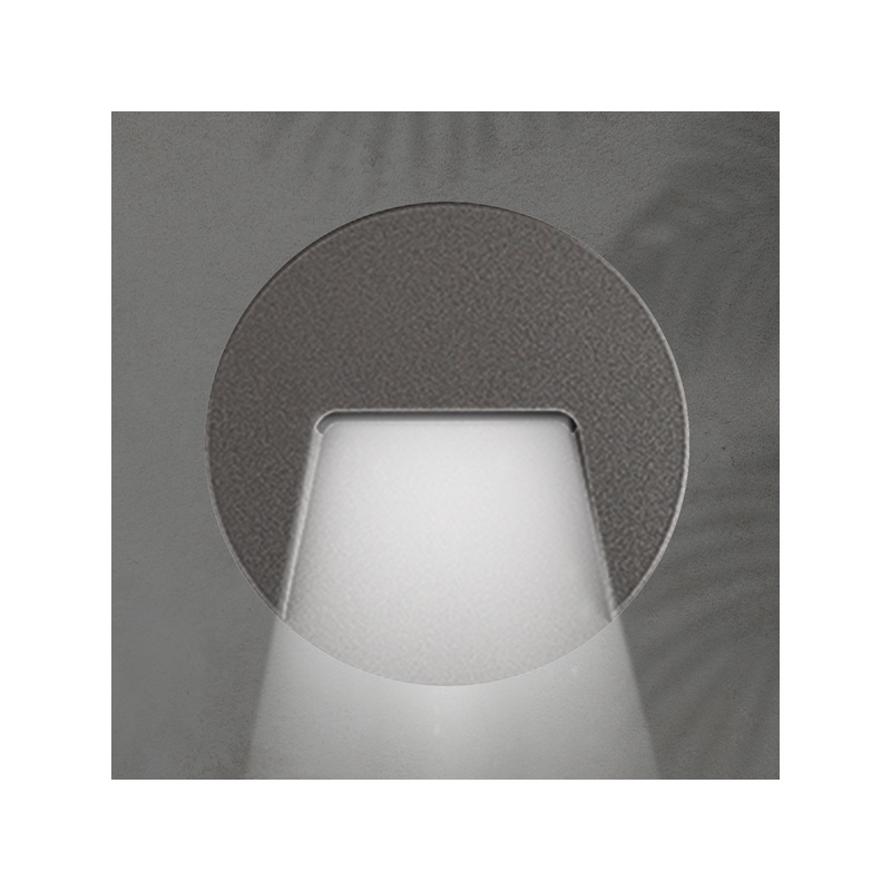 Arte Illumina Φωτιστικό Τοίχου SLIM LED 3W IP65 230V 4000K Ø135mm Γραφίτης PRO (145-52095)