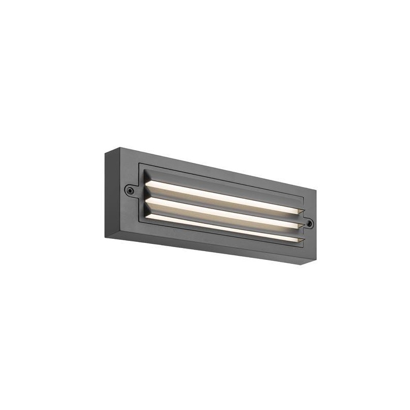Arte Illumina Φωτιστικό Τοίχου με Γρίλιες LED 6W 255x42x90 3CCT IP65 Γραφίτης SENARIO (145-52111)