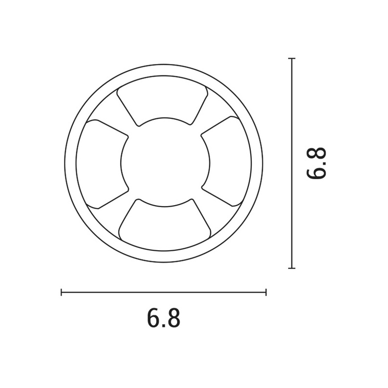 Arte Illumina Φωτιστικό Δαπέδου Εξωτερικό 4F LED 3W IP65 12V Ø68x24mm Μαύρο PRO (145-52521)