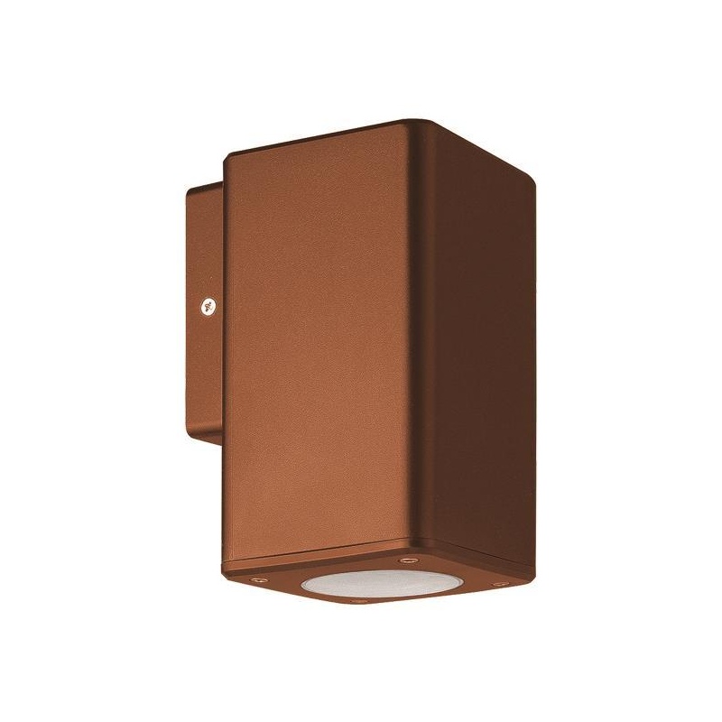 Arte Illumina Απλίκα Τοίχου Τετράγωνη Down Πλαστική GU10 Αντικέ Χαλκού (145-82004)